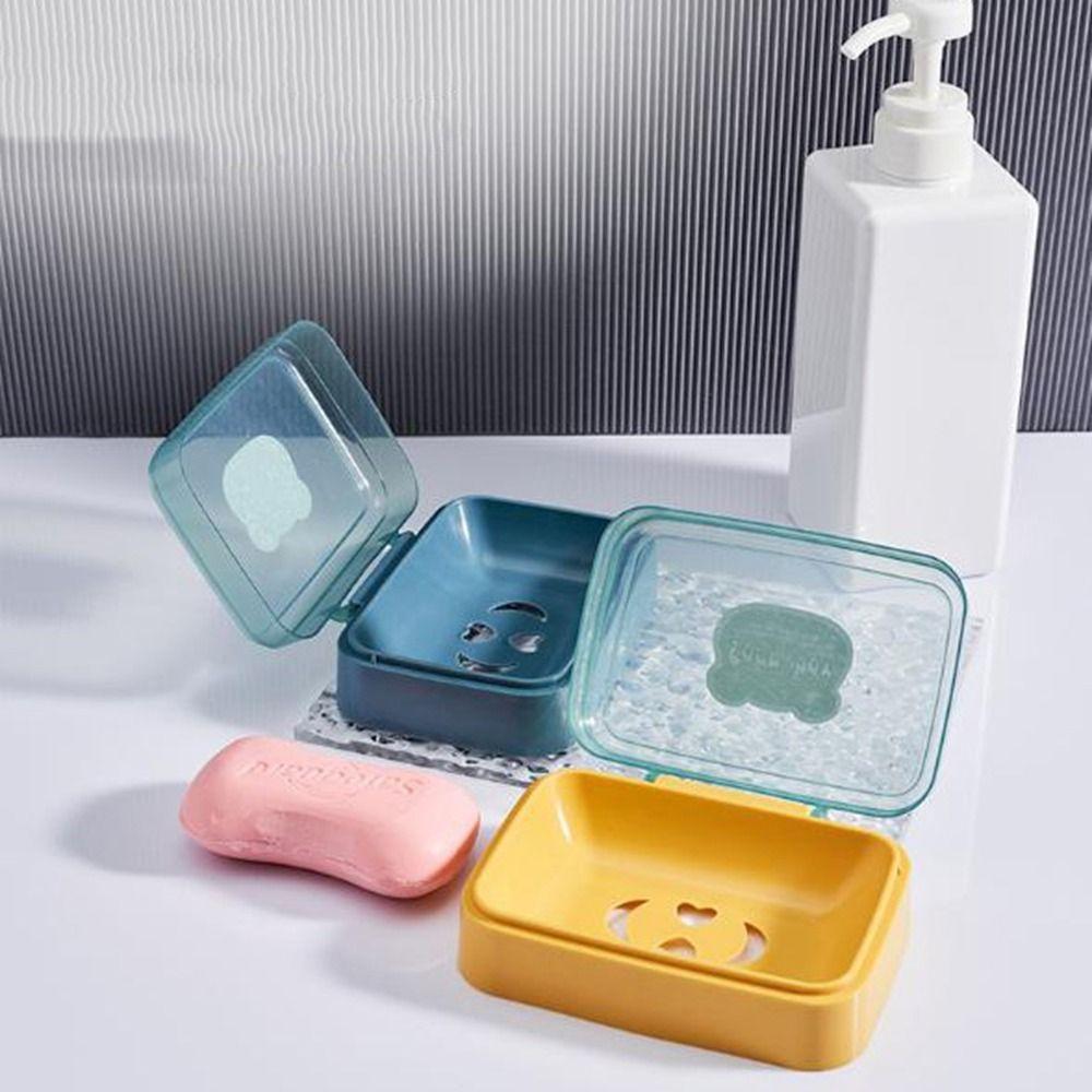 Plastic Clamshell Soap Box Cartoon Soap Container Soap Dish Soap Dish with Lid  for Home