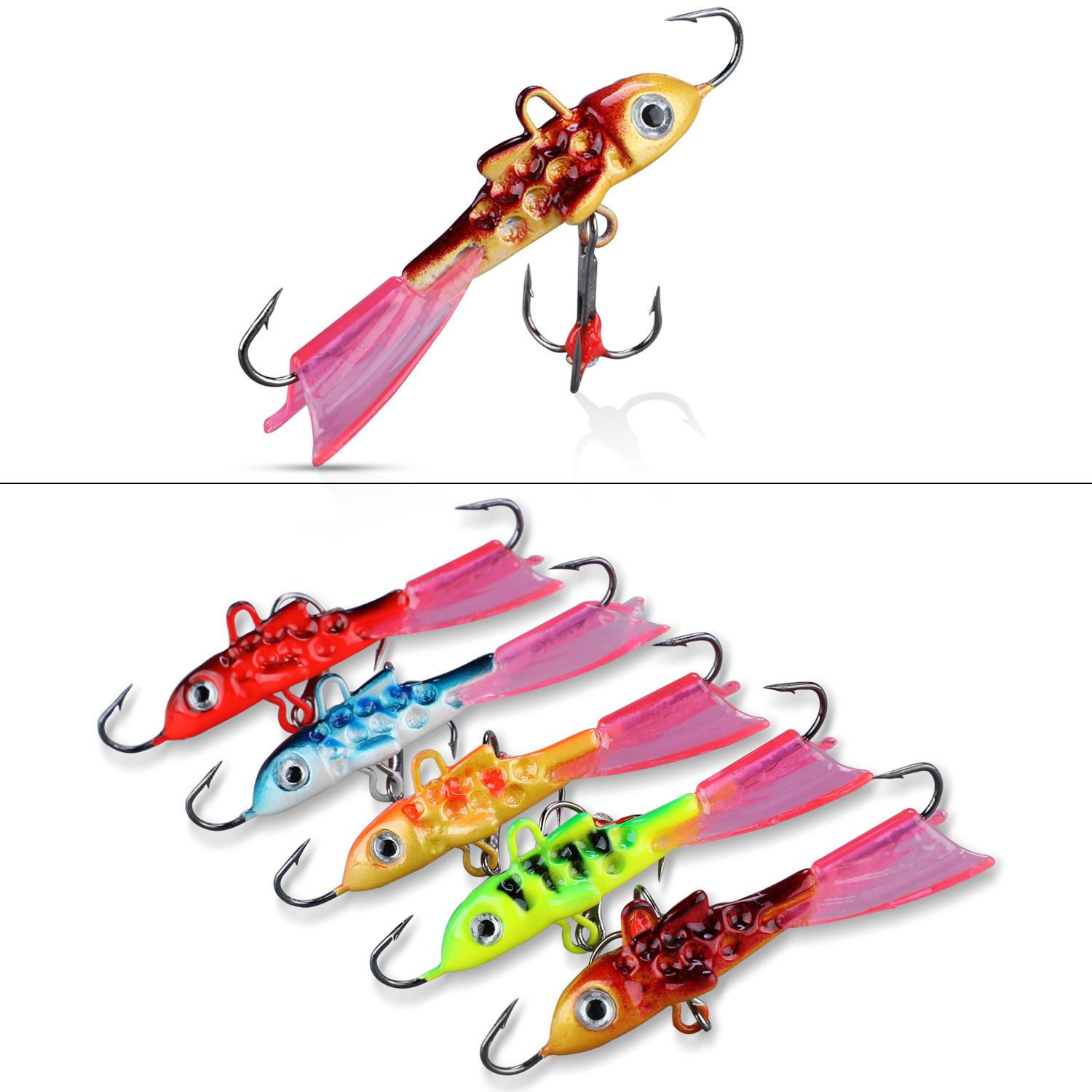 

5 шт., приманка для зимней рыбалки, металлические рыболовные крючки, приманки, приманки для зимнего спорта на открытом воздухе, рыболовные приманки, инструмент для снастей 5PCS