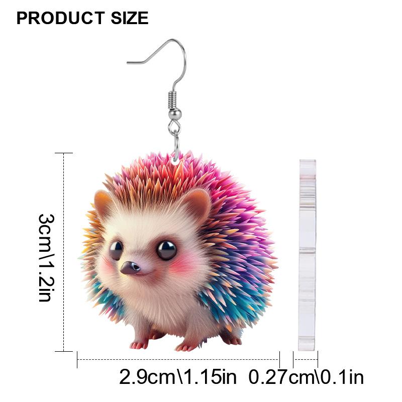 Cute Colorful Hedgehog/Parrot Acrylic Earrings for Women Chic Personality Earrings Cool Earrings Animal Earrings Charming Evergrande Earring