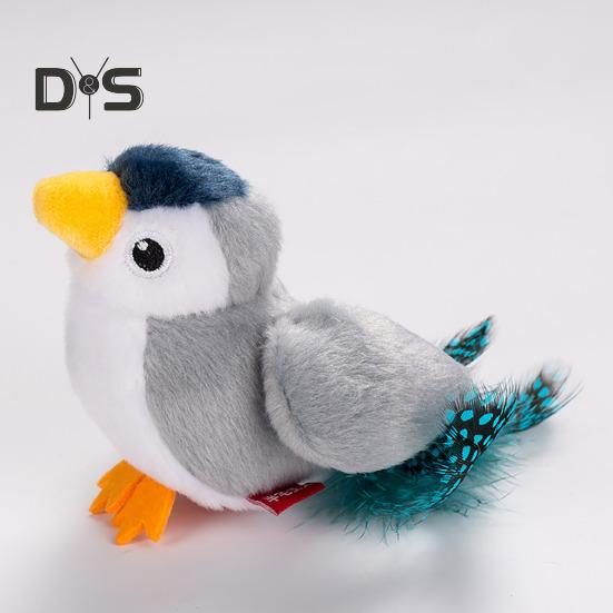 Păsări interactive ciripit Jucărie de pisică Simulare Aripi batătoare Păsări de pluș Activare la atingere Jucărie electrică de păsări zburătoare pentru pisici și câini