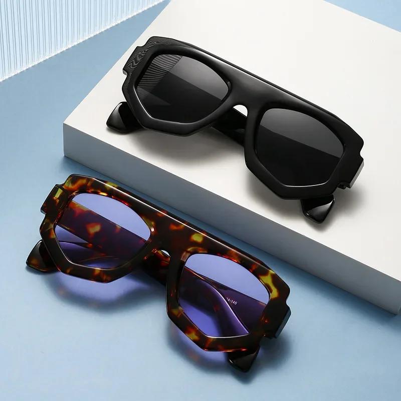 New Trend Irregular Square Women Sunglasses Men Outdoor Fashionable UV400 Shades Retro Oversized Sports Sun Glasses Eyewear