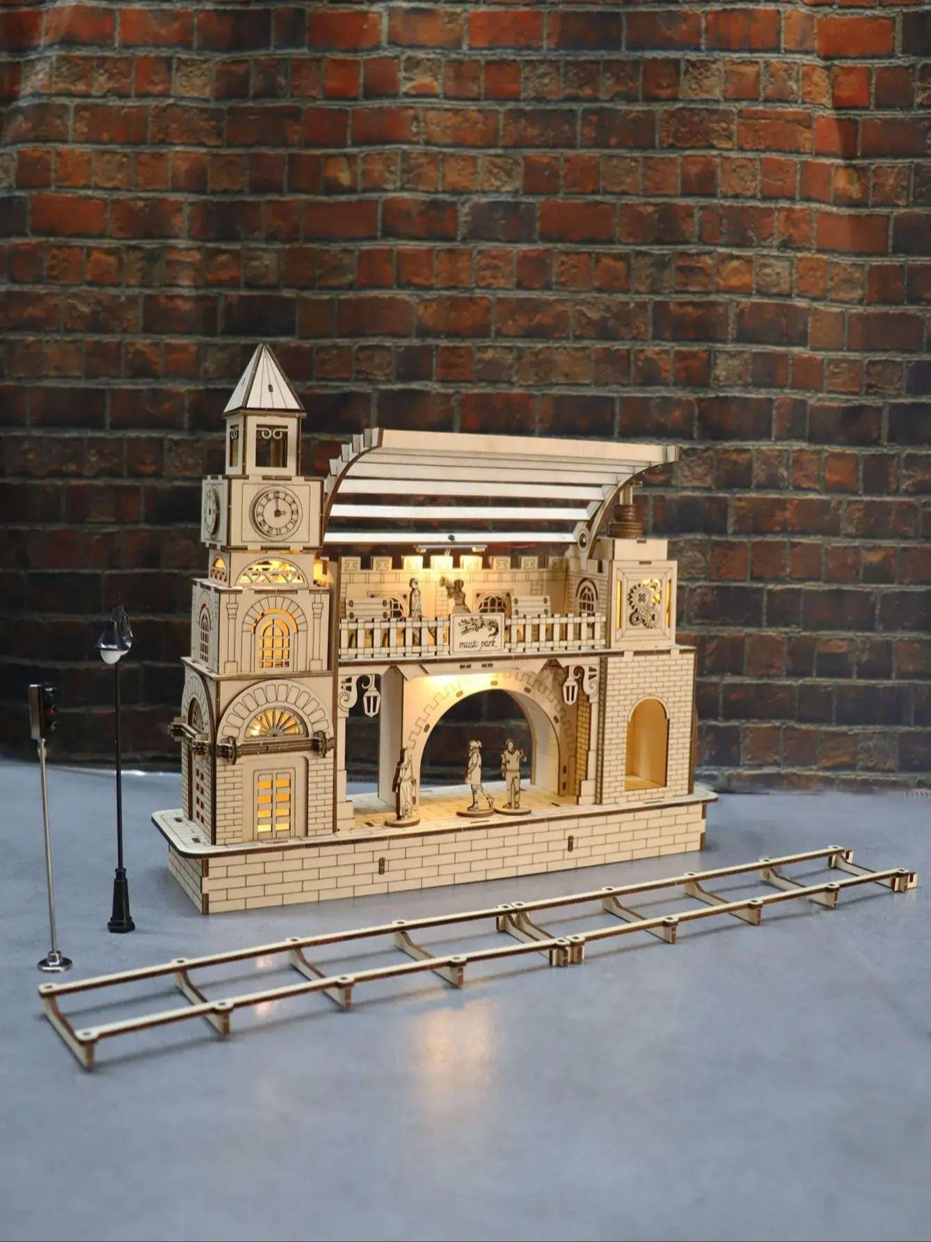 

Железнодорожная станция 3D Деревянный Пазл Модель Наборы для Сборки Деревянное Строительство DIY Ремесло Уникальный Подарок Рождество