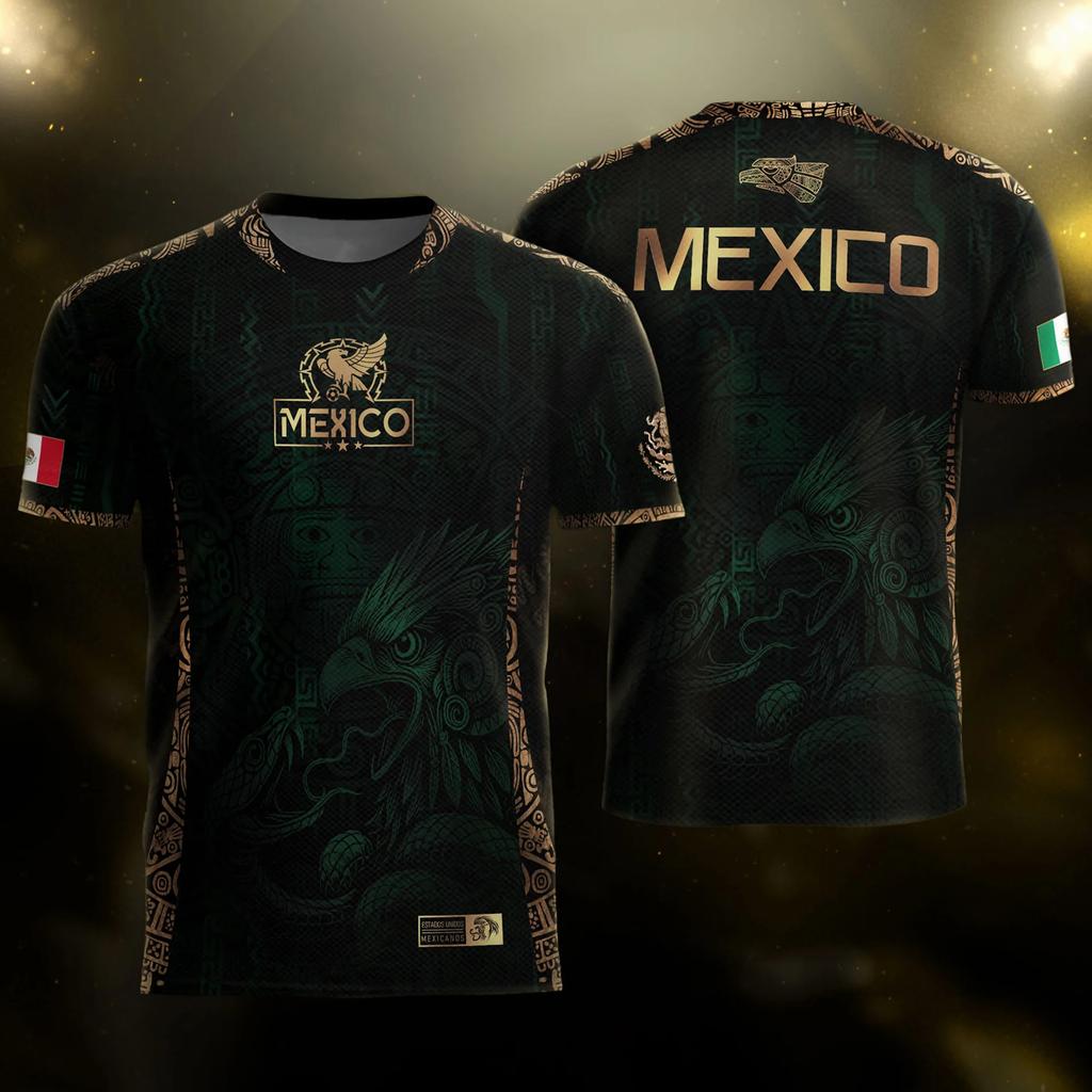 Men's Casual Short Sleeve T-Shirt Mexico Letter Print Crew Neck Lightweight Breathable Fabric Summer Top