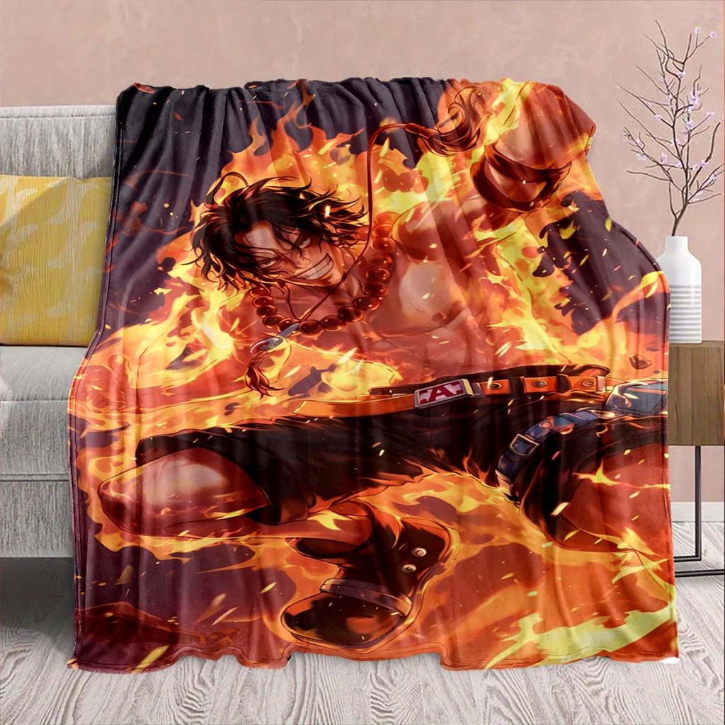 One Piece Anime Flaneldecke - Weich Warm Perfekt für Sofa, Bettwäsche Camping Reisen Büro Heimdekoration -QJY