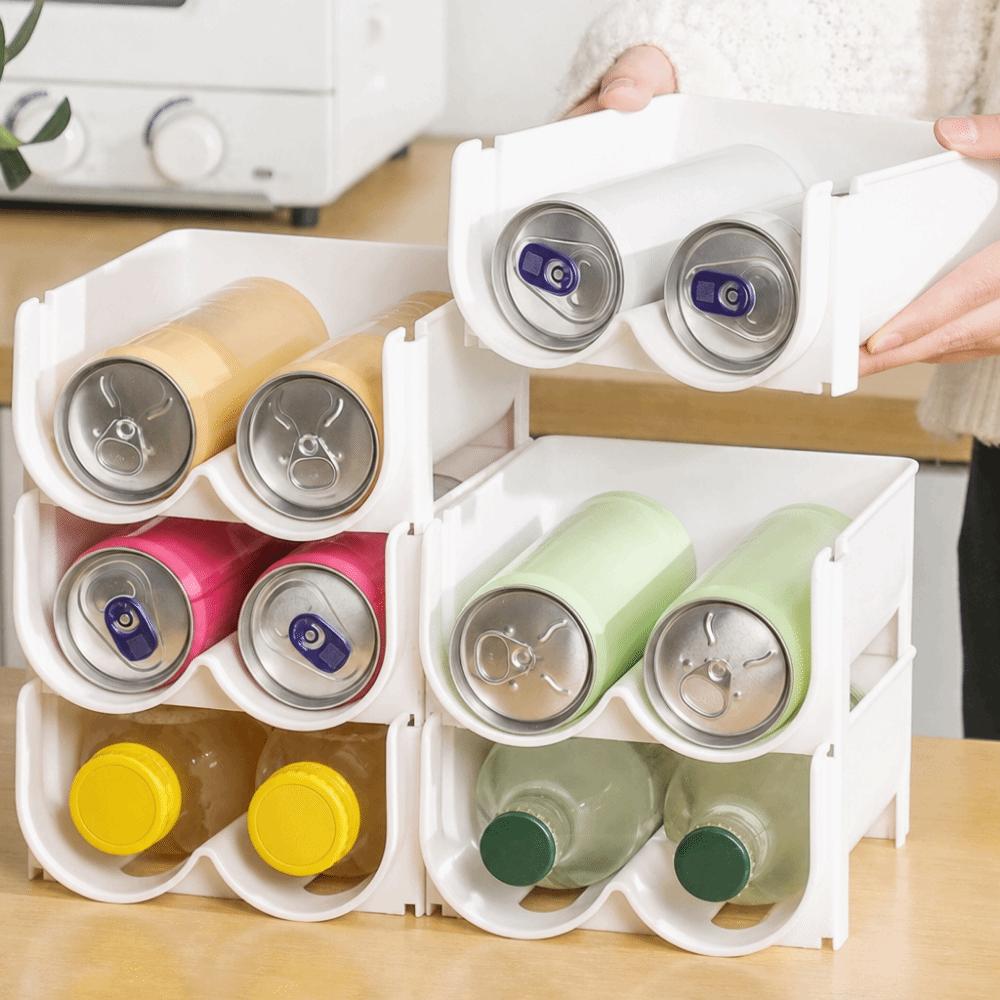 Plastic Cup Storage Rack Anti-Fall White Water Bottle Storage Rack Stackable Saving Space Wine Water Bottle Holder Kitchen