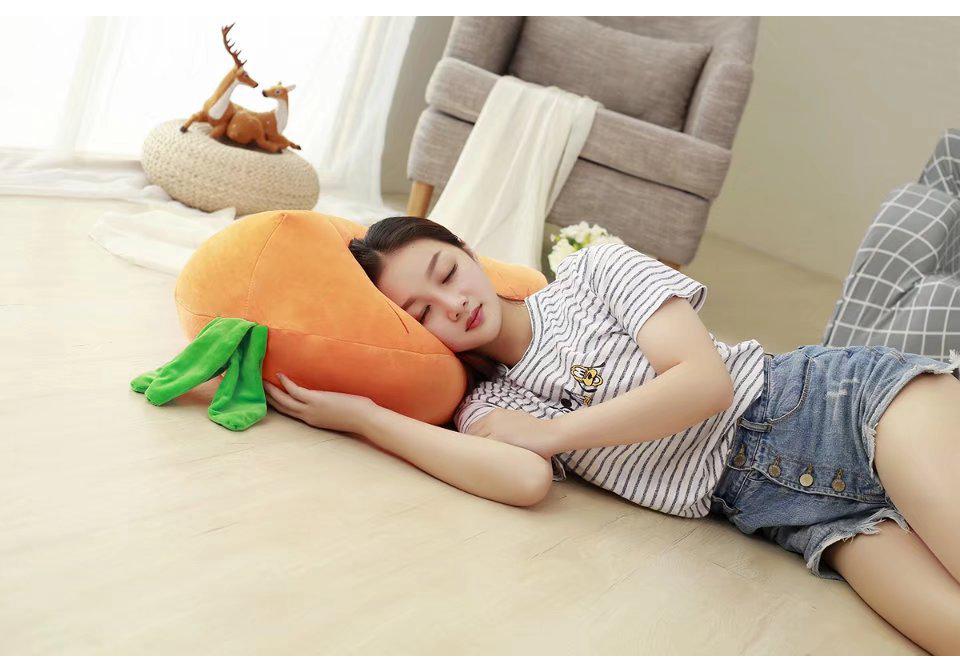 Smiling Face Down Cotton Carrot Hug Pillow Plush Toy for Kids Girls Birthday
