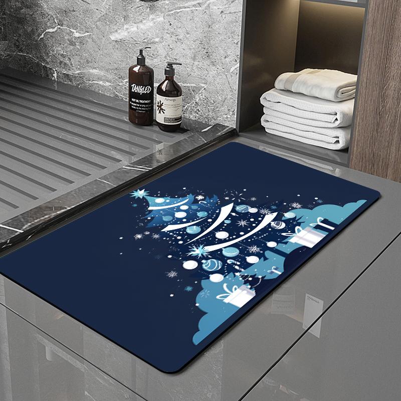 SANFAN Customizable Christmas Multipurpose Floor Mat Doorway Bath Mat Kitchen Mat