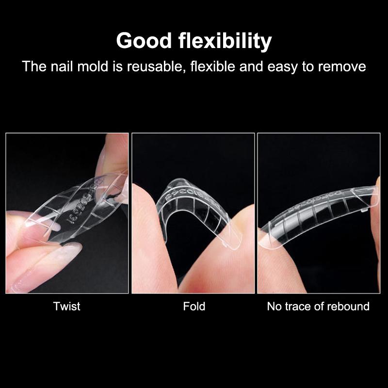 120 Pcs/Set Clear Dual Forms False Nails Full Cover Quick Building Gel Mold Tips Nail Extension Molds Upper Forms For Nails Tips