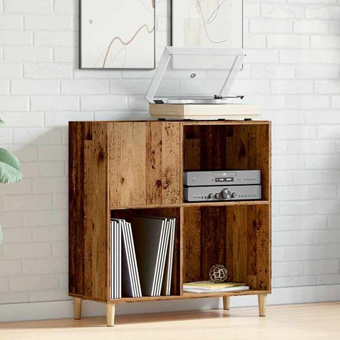 VidaXL Record Cabinet Old Wood 84.5x38x89 Cm Engineered Wood, Cabinet for Record Players, Storage Cabinet for 857171