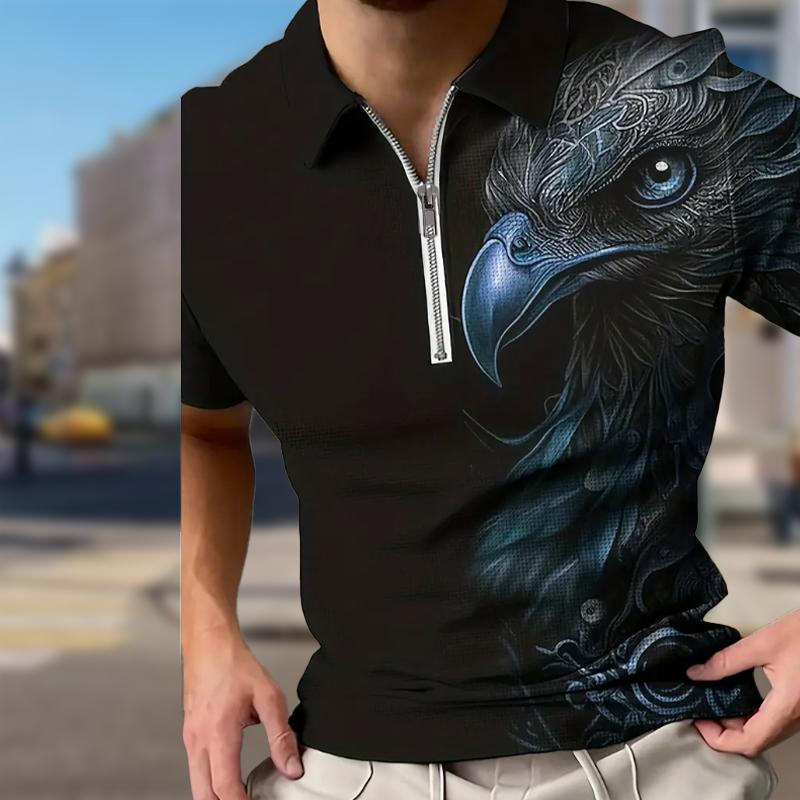 

Мужская рубашка поло повседневная на молнии с коротким рукавом модная повседневная на молнии лето весна стандартный крой скульптура 3D принт рубашка 8XL зелёный