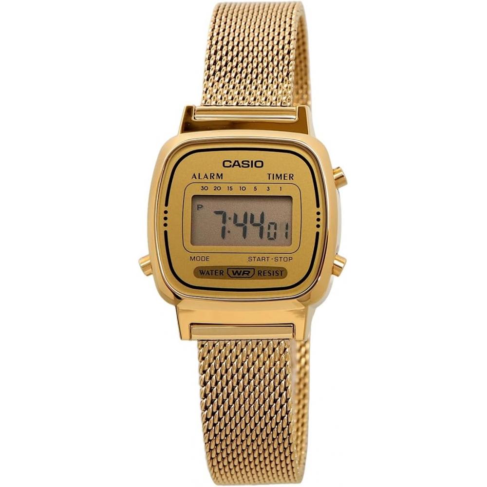 Casio Ladies Digital Watch Gold Mesh Band La670wemy 9