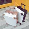 Korean Style Unisex Travel Suitcase: Universal Wheels, Large Capacity, Leather, Combination Lock, Aluminum Frame