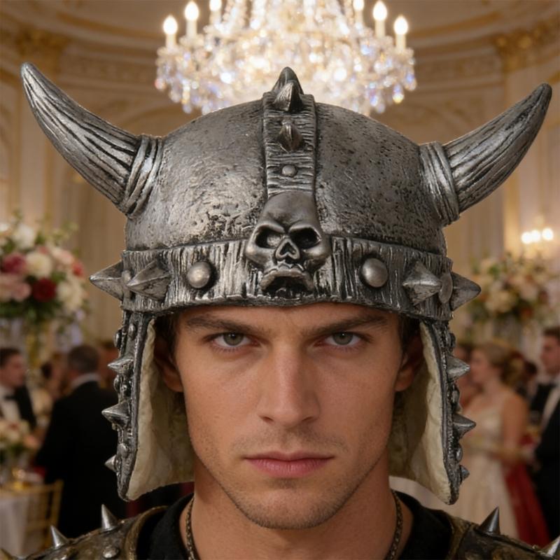 Horned Hat Roman Battle Costume Accessory Soft Latex Ancient Fighter Helmet For Role Playing And Cosplay