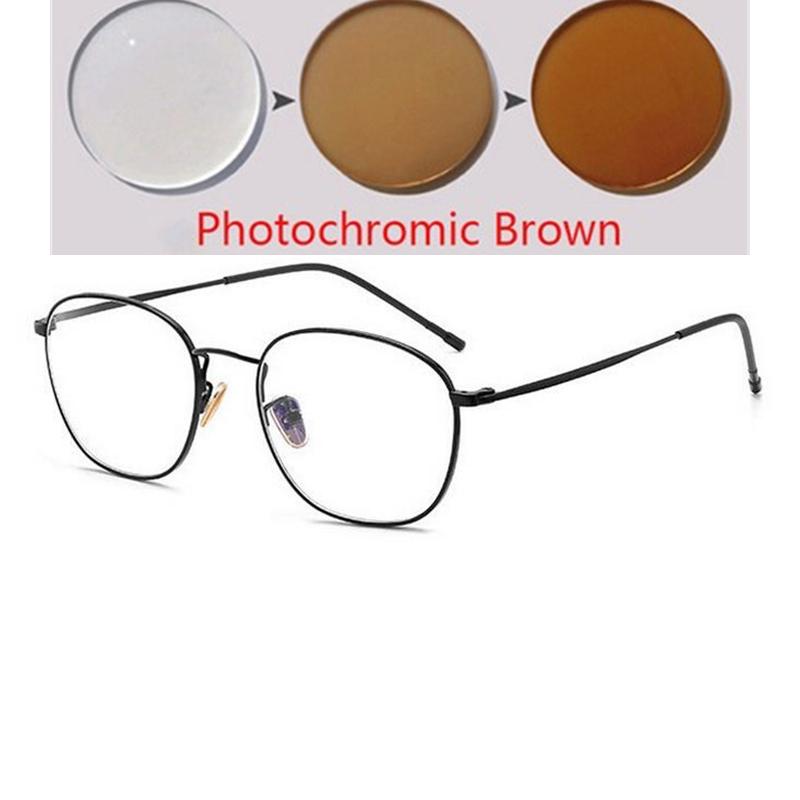 Metal Anti-Blue Light Computer Glasses Women Men 1.56 Aspherical Myopia Lens Prescription Eyeglasses 0 -0.5 -0.75 -1.0 To -6.0