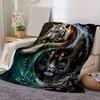 1pc The Dual Nature of Tigers In Water and Fire Blanket, Soft Warms, Living Room, Travel, Camping, Car Blankets, Beach