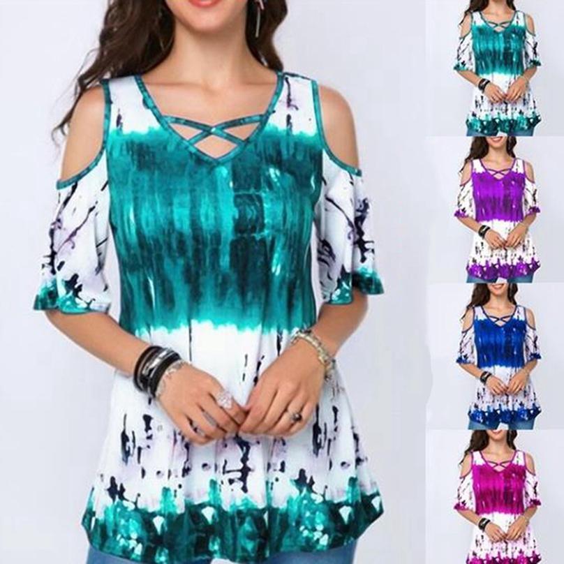 European and American Summer Women's Large Size Elegant Casual Shirt Printing Fashion T-shirt
