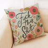 Elegant Letter Print Cotton Linen Pillow Cover For Home Car And Office Decor