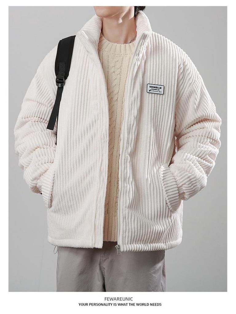 2024 Herren- & Damen-Verdickter Winddichter Cordmantel - Amerikanischer Retro, Herbst/Winter Stehkragen, Kältebeständig