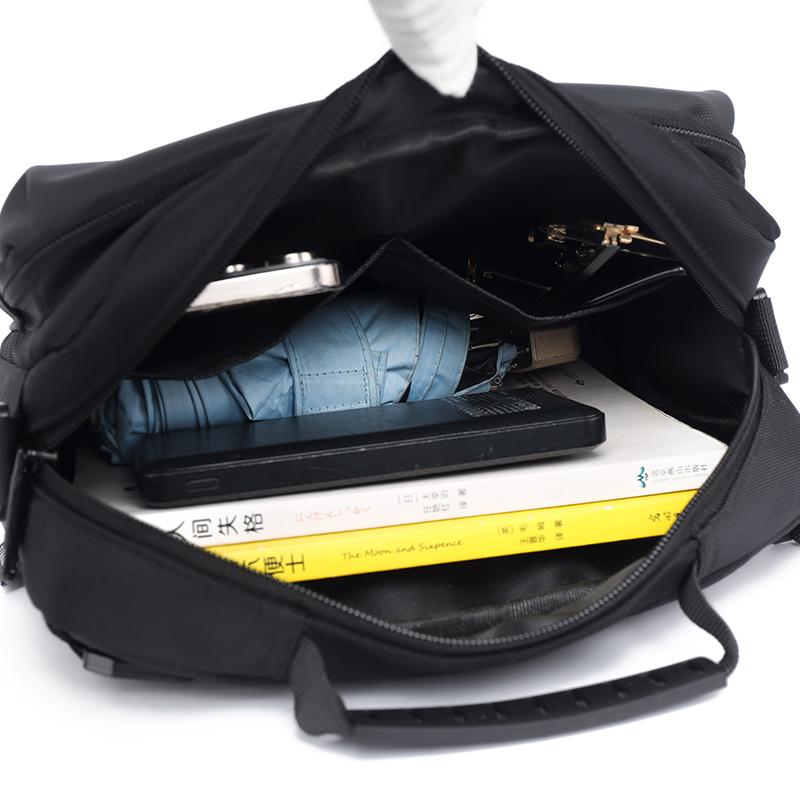 Men's Shoulder Bag Waterproof Crossbody Bag Business Chest Bag Solid Color Handbag