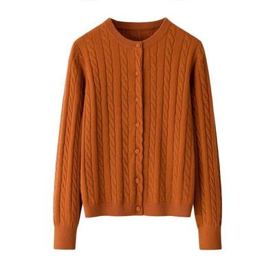 Cardigan da Donna 100% Puro Cashmere a Maglia Intrecciata - Caldo, Versatile, Maglione Monocolore