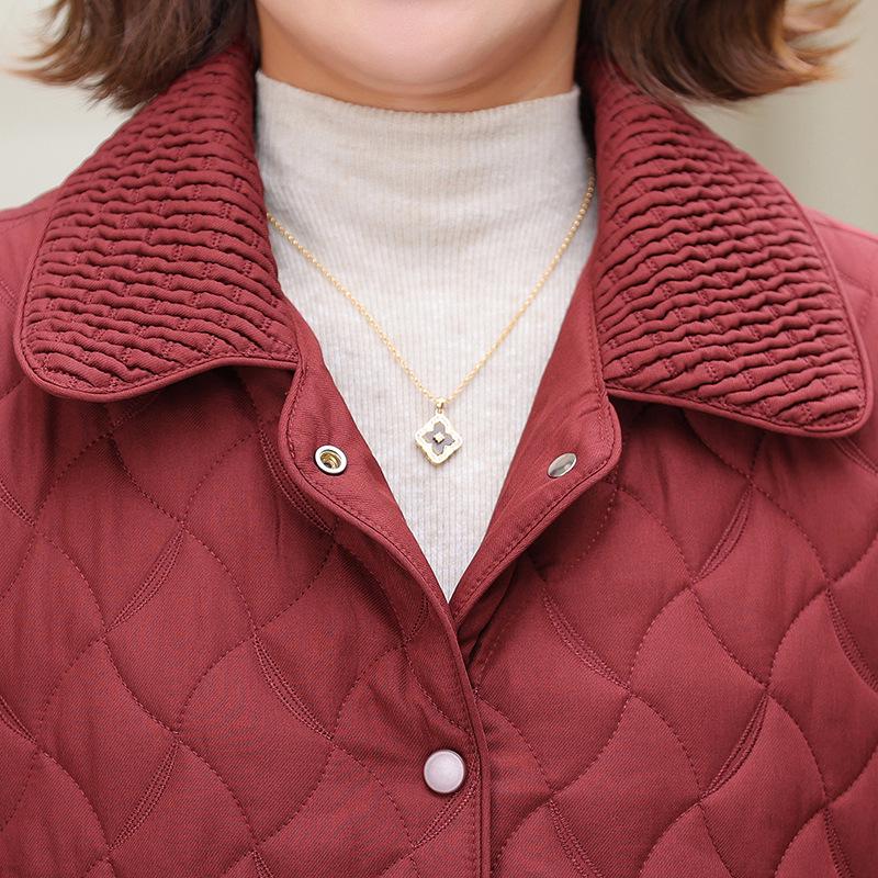 Mom's 2025 New Style Autumn/Winter Cotton Jacket for Middle-Aged & Elderly Women - Stylish, Lightweight, Fashionable Padded Outerwear