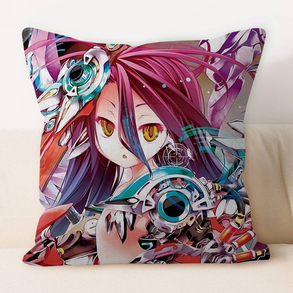 NO G-GAME NO LIFE Shiro Pillow Gifts Home Office Furnishings Bedroom Sofa Car Cushion Cover Case 45x45cm
