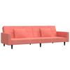 2 Seater Sofa Bed with 2 Pillows Pink Velvet