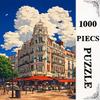 1000pcs Jigsaw Puzzle, White Cardboard Material, European Street Scene Cafe Puzzle, Paris Architecture Square Puzzle