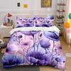 Elegant Purple Floral Three-Piece Set Kid'S And Adults' Bedroom Decor, Exquisite Three-Piece Bedding Set Gift