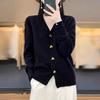 Women S V Neck Solid Color Loose Knit Cardigan Sweater Coat