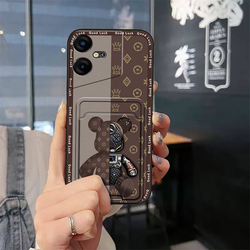 

Мультяшный чехол для телефона со слотом для карт для Tecno Pova Neo3/LH6N, пыленепроницаемый, с модным дизайном граффити, мягкий чехол, кармашек для карт, задняя крышка Tecno Pova Neo3/LH6N