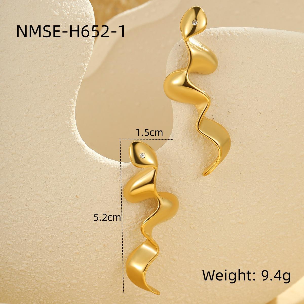 GEMCHIC Women s Gold Snake Earrings Geometric Wavy Shape Statement Jewelry