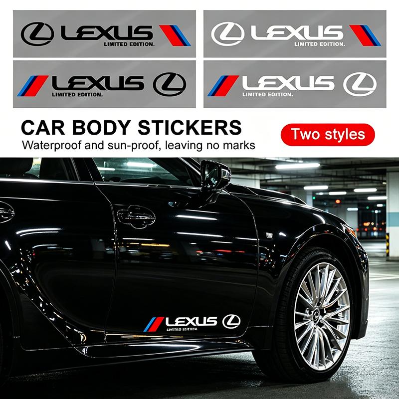 2pcs Reflective Car Door Side Sticker Body Graphics Vinyl Decal for Lexus 250 300 RX 300 350 US 200 GX 400 460 LX GS450H GS350 ES 350 300H NX300