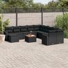 VidaXL Garden Lounge Set 12 Pcs with Cushions Black Braided Resin 3224417