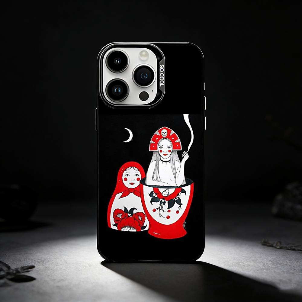Russian Dolls Matryoshka Phone Case For iPhone 17,16,15,14,13,12,11 Plus,Pro Max,XS,Colored silver phone case