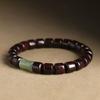 Natural small-leaf rosewood bracelet, Dongling jade bracelet, unisex cultural and religious beads, Buddhist prayer beads, hand ornament, "rise