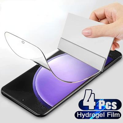 4 יחידות מגן מסך הידרוג'ל עבור Samsung Galaxy S24 S23 S20 S21 S22 Ultra Plus FE Note 20 9 8 10 Plus A51 A52 A53 A54