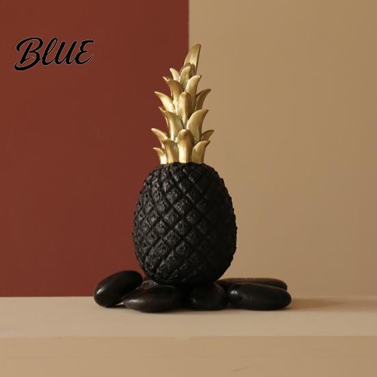 Resin Pineapple Decor Ornament Solid Hand-Painted Decorative Figure Modern Style Layered Set Home for Living Room Entrance Hall Display Durable