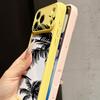 Creative Coconut Sunset Pattern Case For iPhone 17 Pro Max For iPhone 16 15 14 13 Pro Max Luxury Hybrid TPU+PC Clear Back Hard Cover