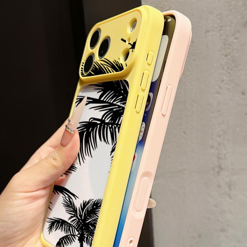 Creative Coconut Sunset Pattern Case For iPhone 17 Pro Max For iPhone 16 15 14 13 Pro Max Luxury Hybrid TPU+PC Clear Back Hard Cover