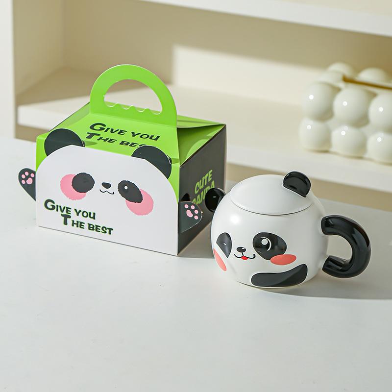 Creative panda water cup mug home office ceramic cup gift cartoon breakfast cup souvenir