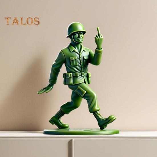 Grønn Soldatfigur Militærmenn Ornament Skrivebordsdekorasjon Miniatyrsoldatstatue for Latespill Militært Temaselskap