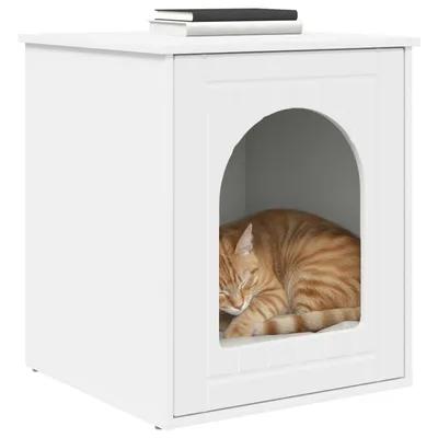 Prolenta Premium Wooden Cat House, White, 53 x 52 x 62 cm