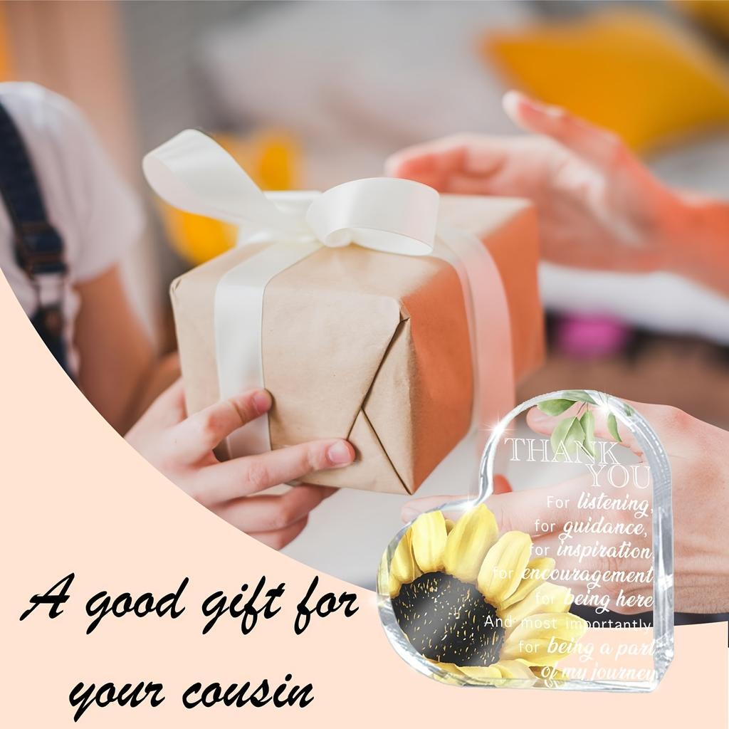 Vintage Acrylic Sign, 1pc Heart-Shaped Acrylic Sunflower Wall Art - 'Thank You for Listening, Guidance, Inspiration, Encouragement 