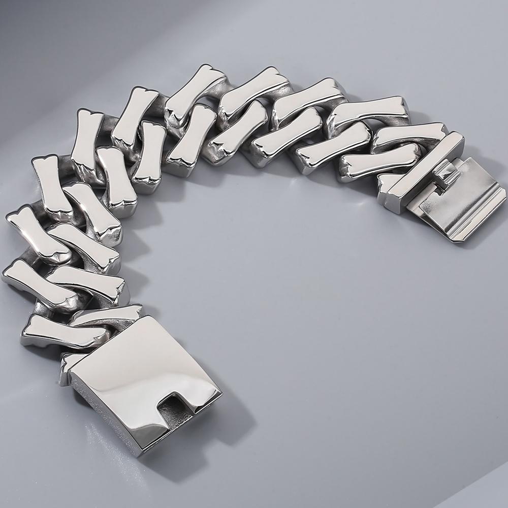 Massive Big Chunky 32MM Width Cuban Link Chain Bracelet for Men Hiphop Jewelry Heavy Stainless Steel 40/45CM Length Necklace