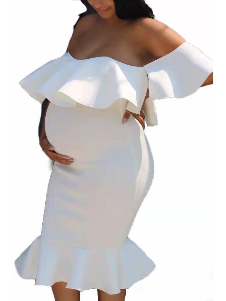 Mermaid Bodycon Skirt with Lotus Leaf Hem