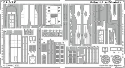 PLATZ Thunderbolt II Ätzteile für Äußere Plastikmodellteile Formfarbe 1/48 A-10C M48-17