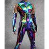 Unisex Cyber Punk 3D Digital Printing Halloween Party Role Play Outfit Women Men Cosplay Costume Carnival Jumpsuit