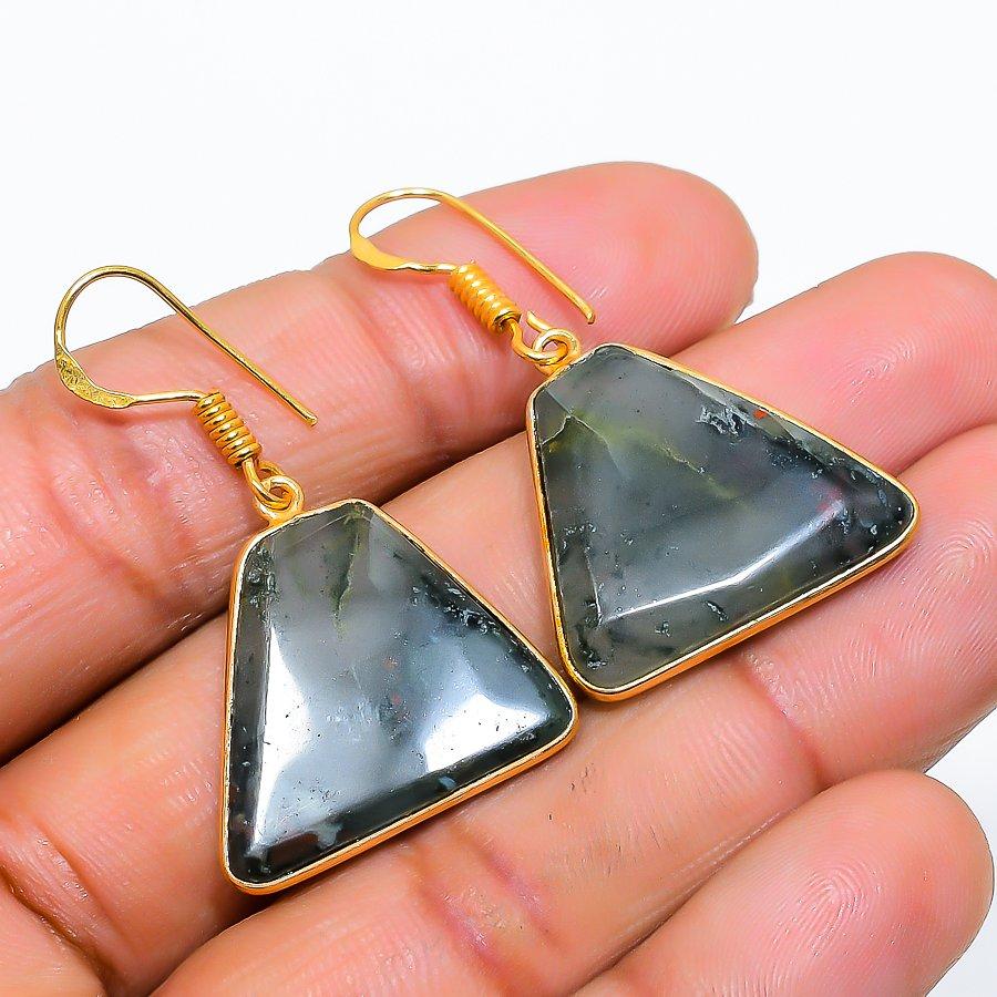Boulder Opal Gemstone 925 Solid Sterling Silver Jewelry Earring 1.54" GK-5758