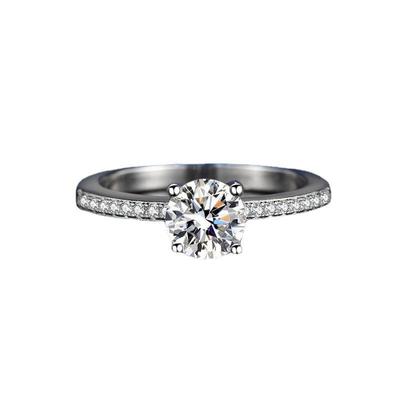 Anello da sposa da donna a quattro griffe con vero diamante moissanite da 1 carato, argento massiccio 925, regalo per anniversario femminile
